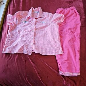 Blair Pink Gingham Kids Pajama Set
